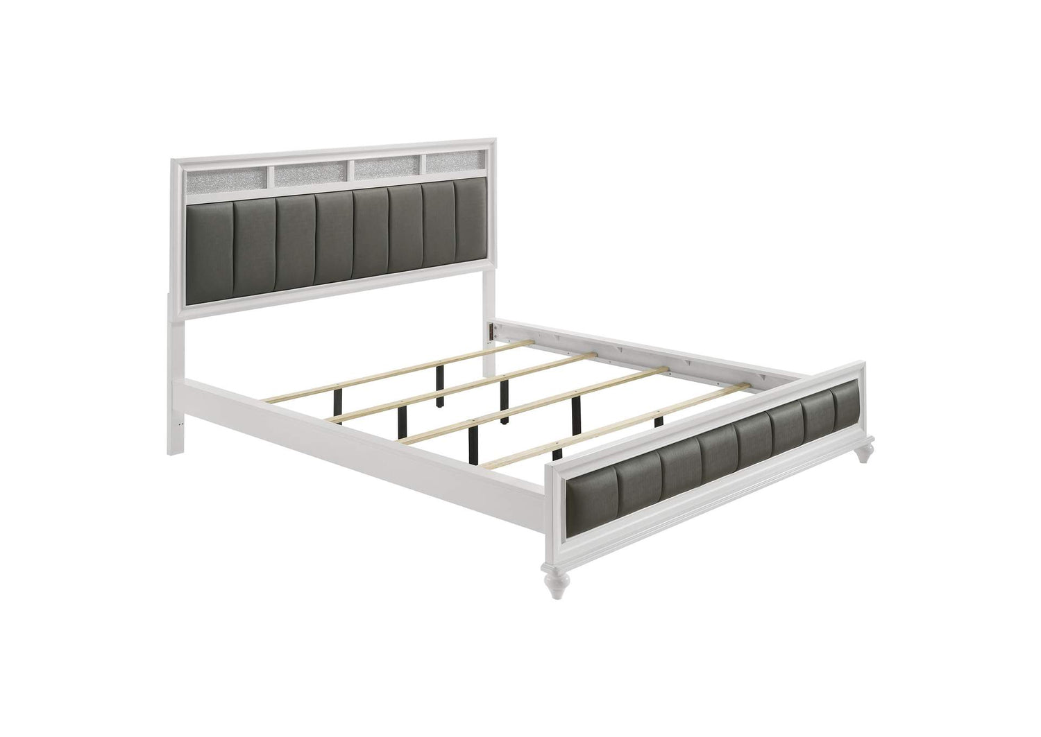 Barzini Wood California King Panel Bed White