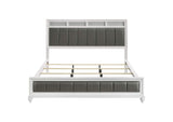 205891KW Barzini Wood California King Panel Bed White