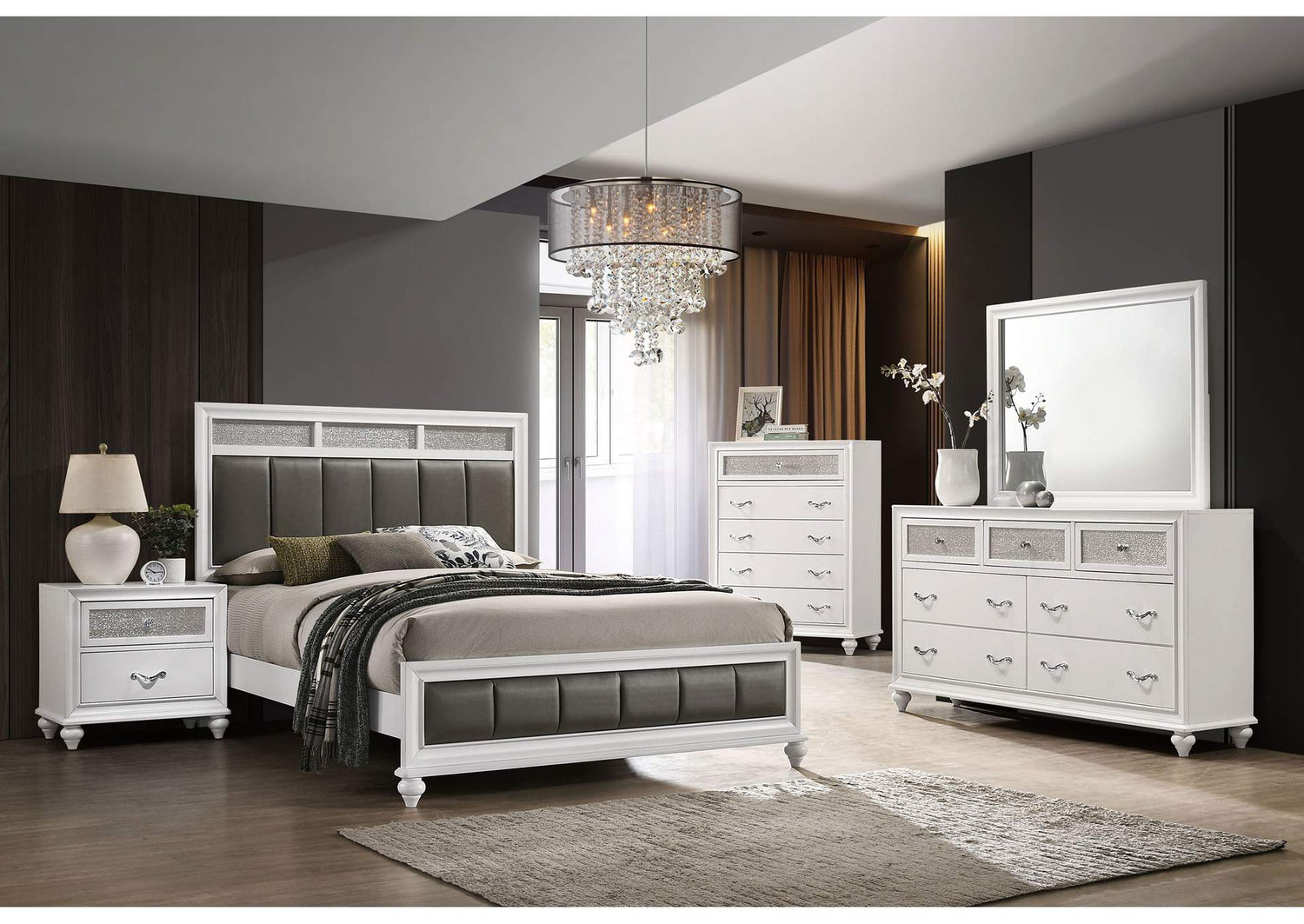 Barzini 5-piece Queen Bedroom Set White