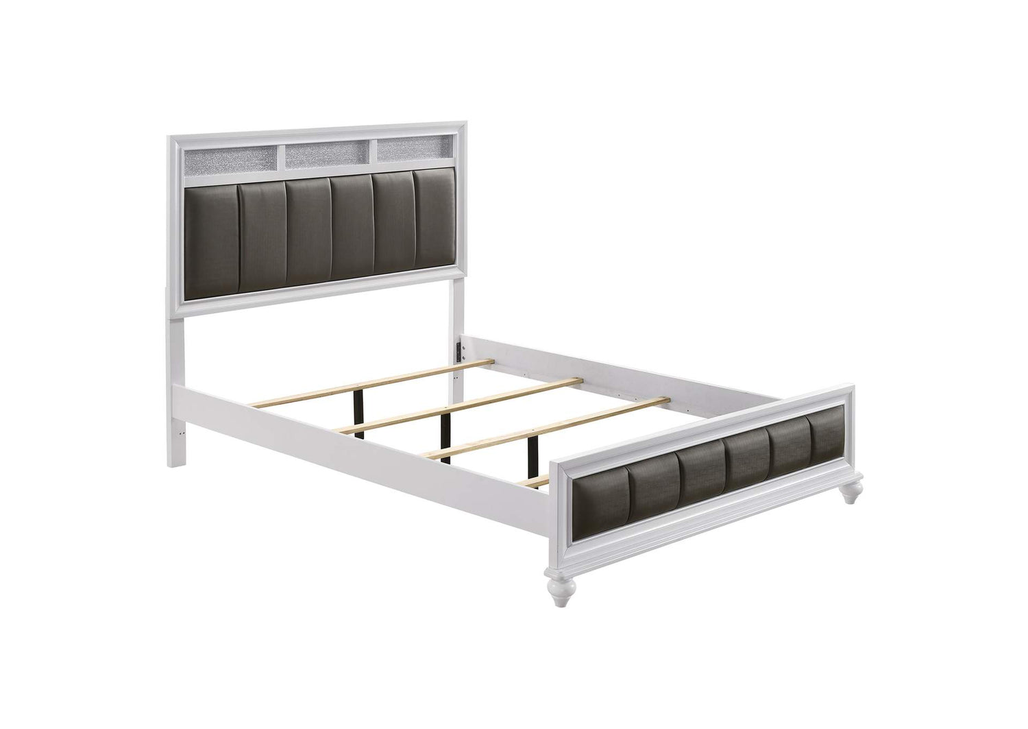 Barzini Wood Queen Panel Bed White
