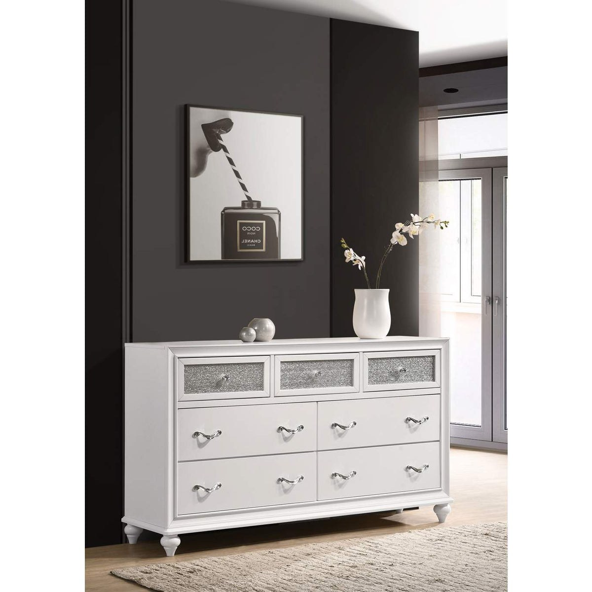 205893 Barzini 7-drawer Dresser White