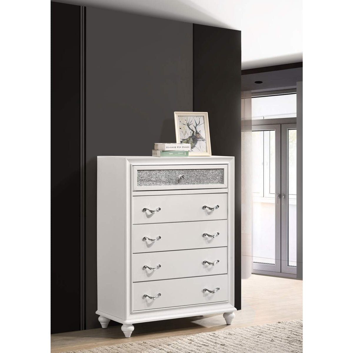 205895 Barzini 5-drawer Bedroom Chest White