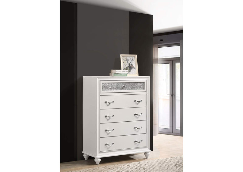 205895 Barzini 5-drawer Bedroom Chest White