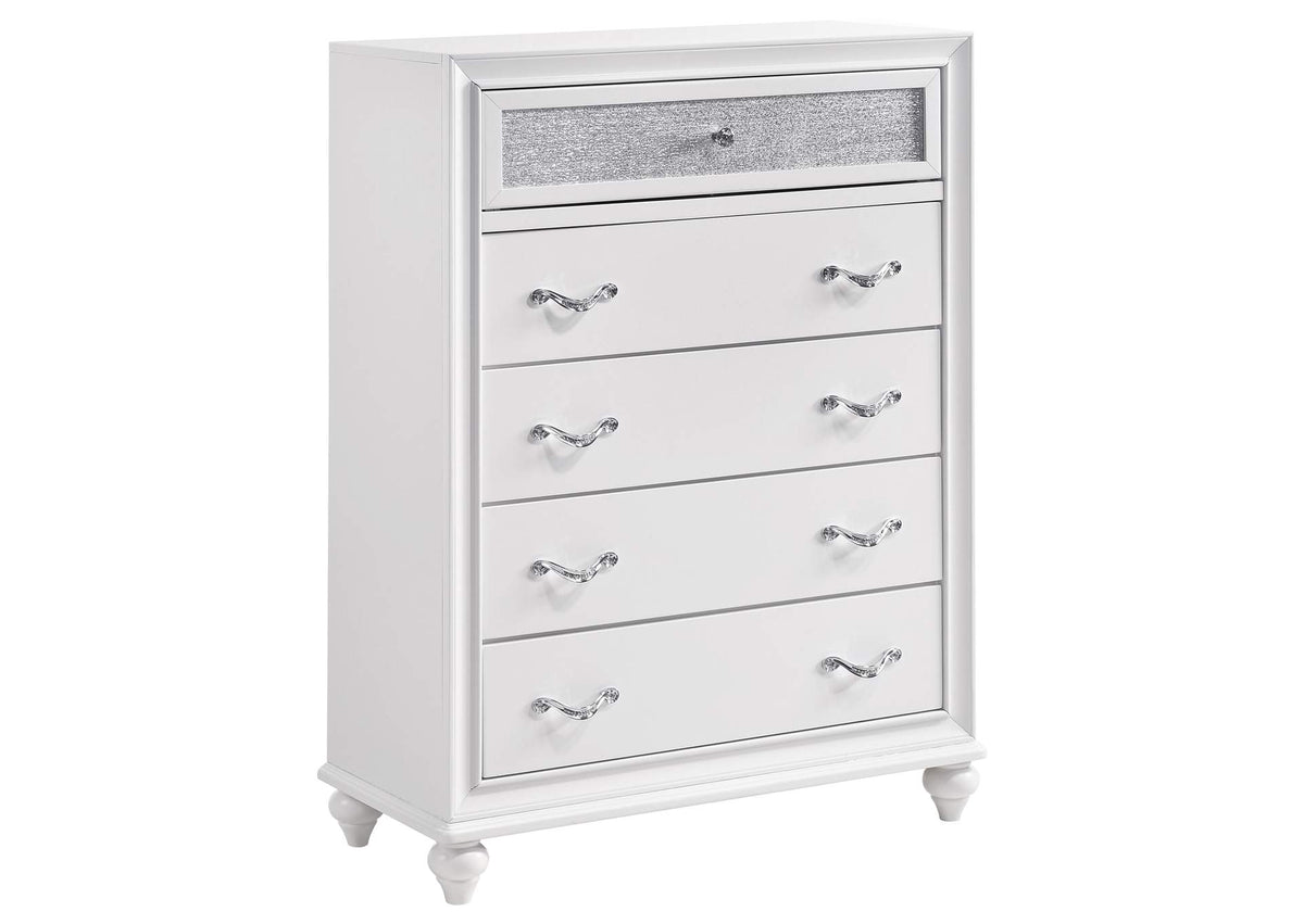 205895 Barzini 5-drawer Bedroom Chest White