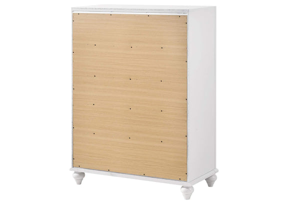 205895 Barzini 5-drawer Bedroom Chest White