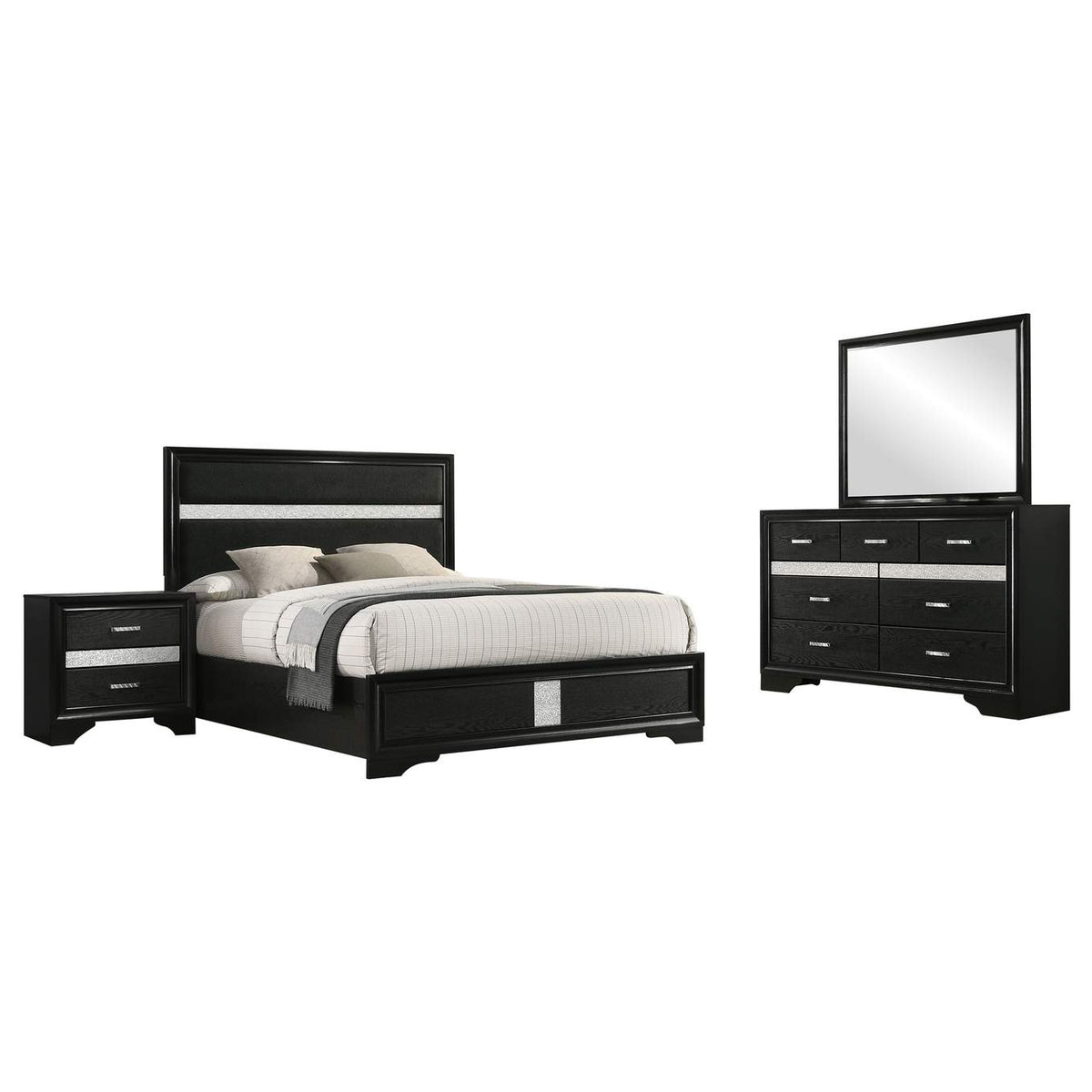 206360F-S4 Miranda 4-piece Full Bedroom Set Black
