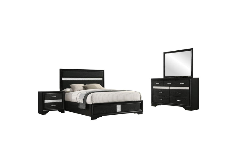 206360F-S4 Miranda 4-piece Full Bedroom Set Black