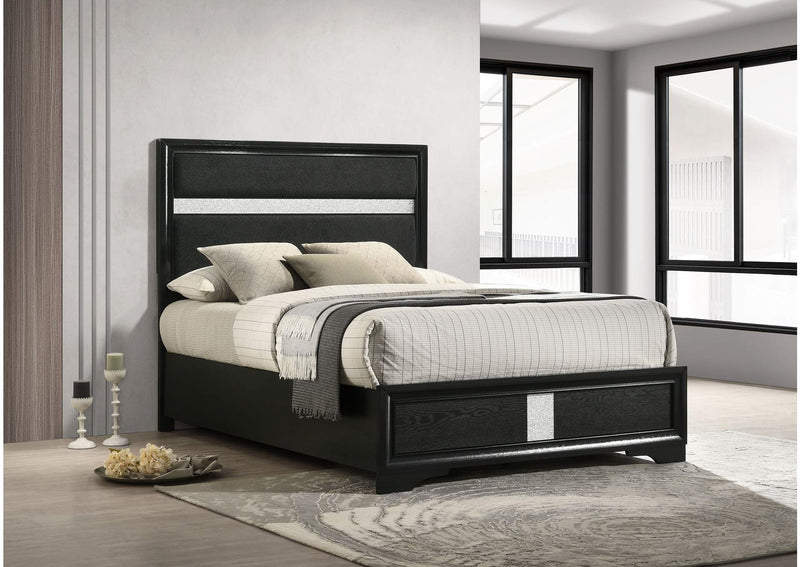 206360F Miranda 54-inch Upholstered Full Panel Bed Black