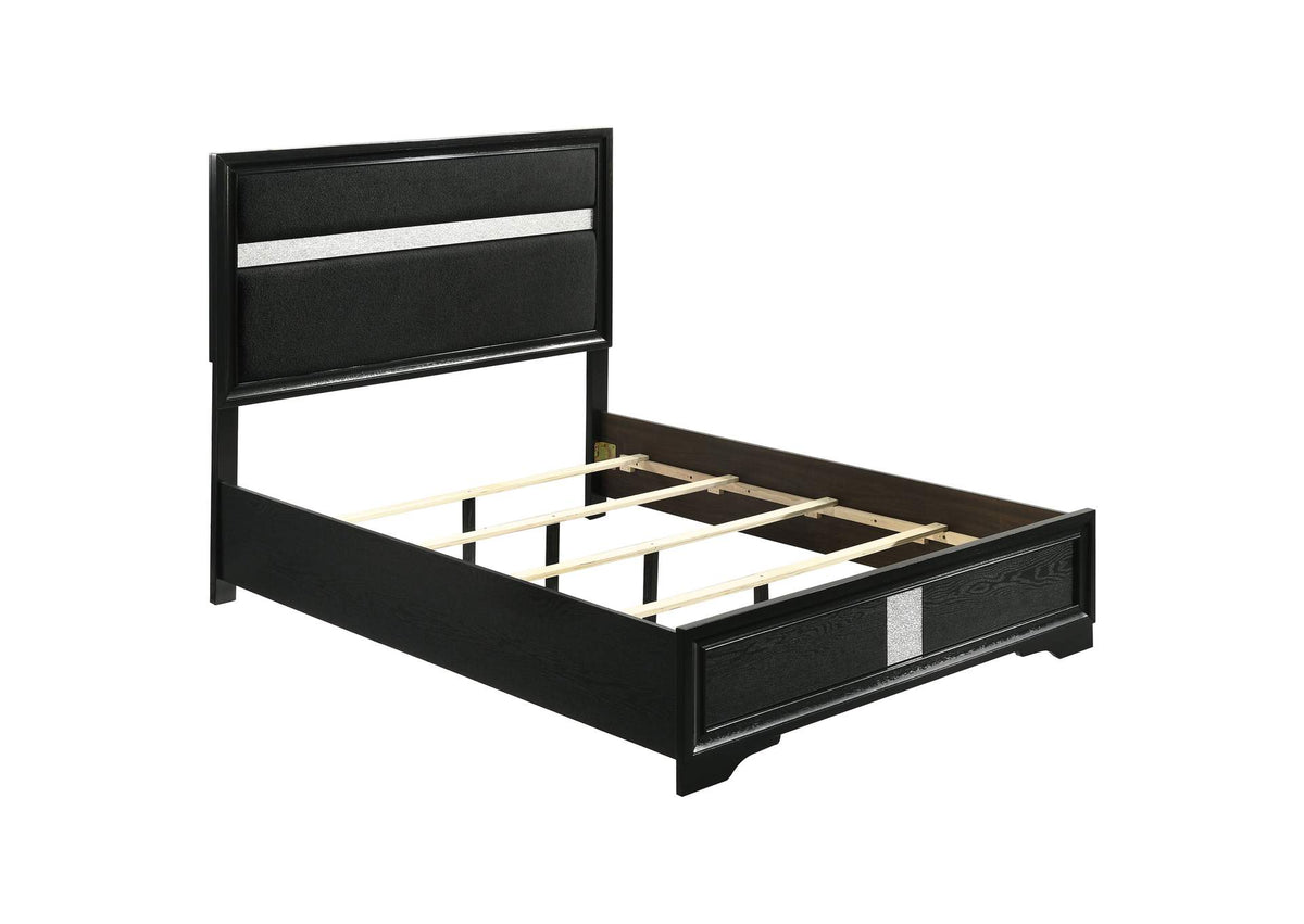 206360F Miranda 54-inch Upholstered Full Panel Bed Black