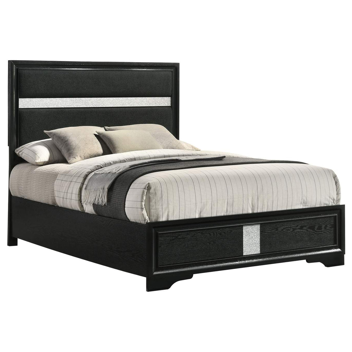 206360F Miranda 54-inch Upholstered Full Panel Bed Black