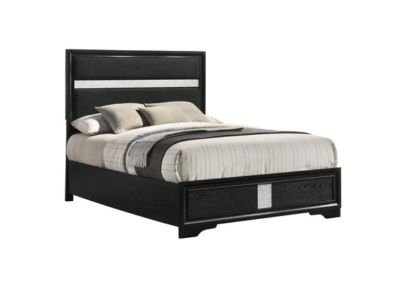 206360F Miranda 54-inch Upholstered Full Panel Bed Black