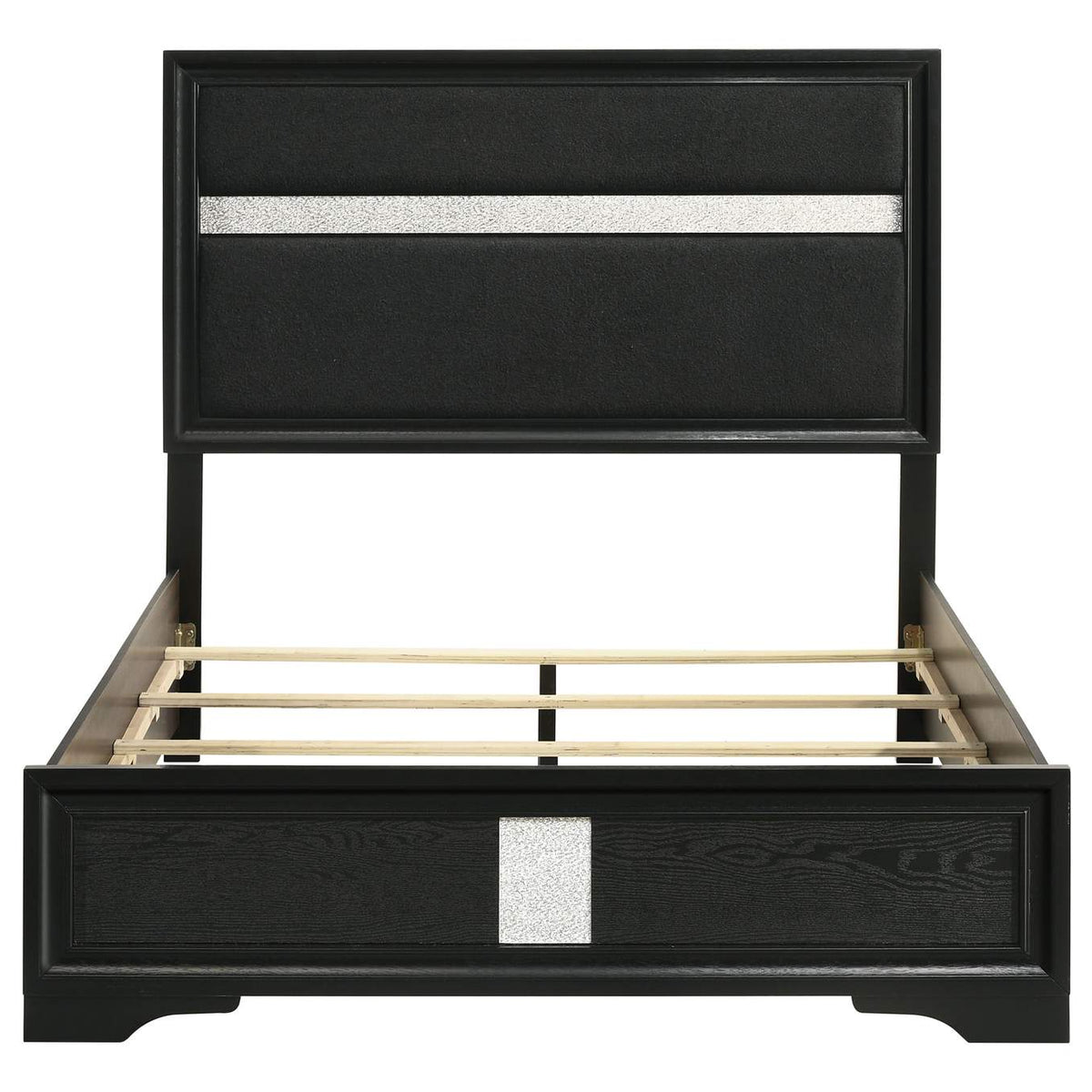 206360F Miranda 54-inch Upholstered Full Panel Bed Black