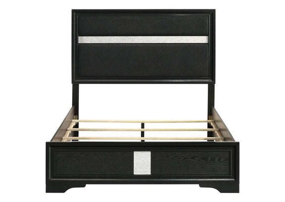 206360F Miranda 54-inch Upholstered Full Panel Bed Black