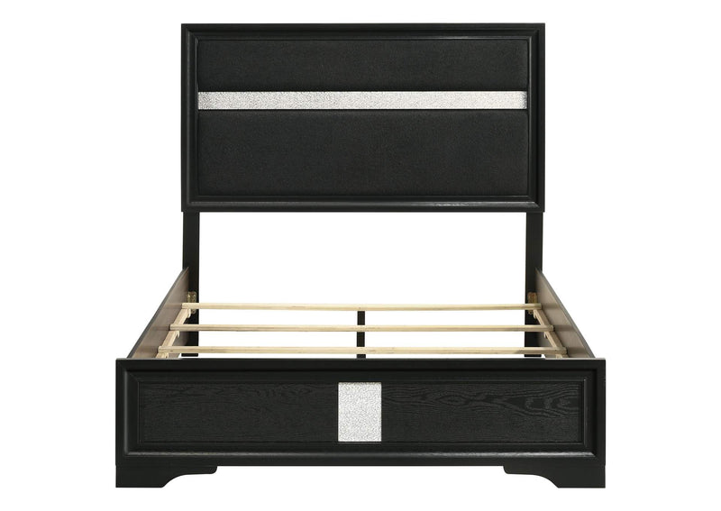 206360F Miranda 54-inch Upholstered Full Panel Bed Black