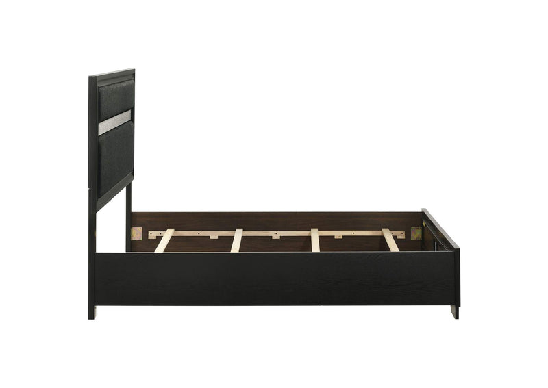 206360F Miranda 54-inch Upholstered Full Panel Bed Black