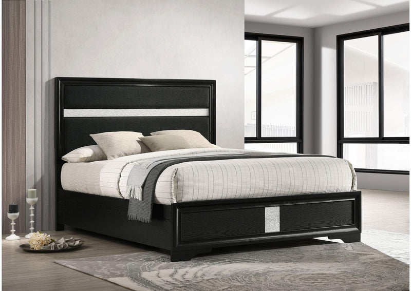 206360KW Miranda 54-inch Upholstered California King Panel Bed Black