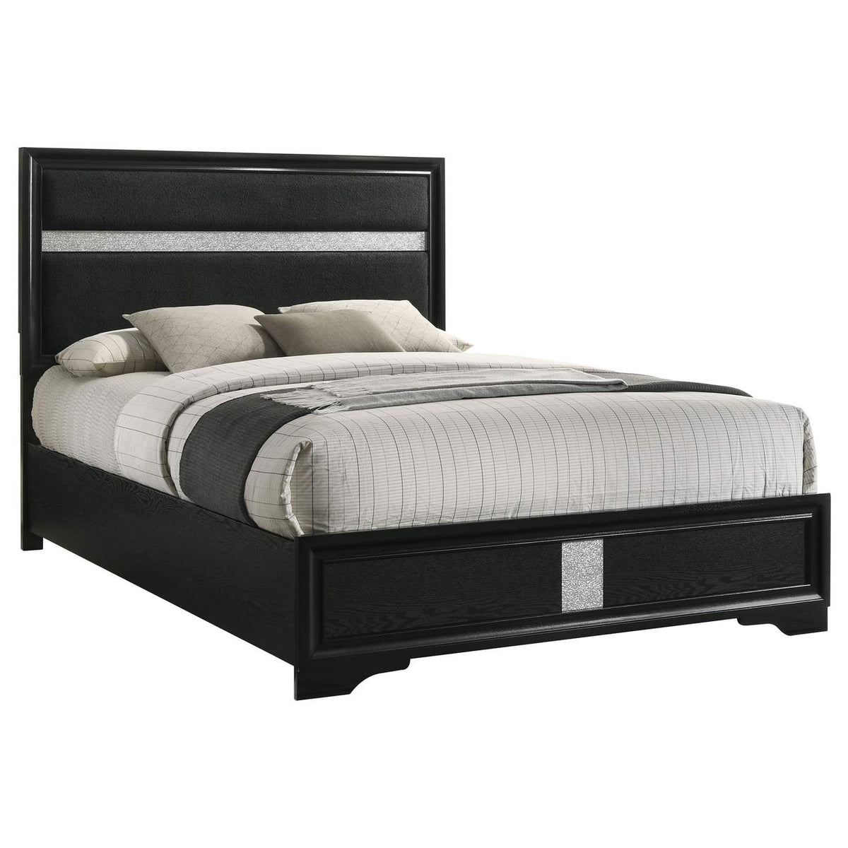 206360KW Miranda 54-inch Upholstered California King Panel Bed Black