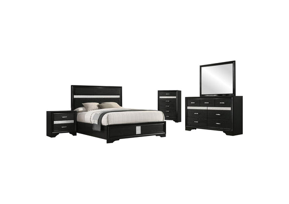 206360Q-S5 Miranda 5-piece Queen Bedroom Set Black