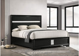 206360Q Miranda 54-inch Upholstered Queen Panel Bed Black