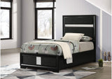 206360T Miranda 54-inch Upholstered Twin Panel Bed Black