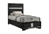206360T Miranda 54-inch Upholstered Twin Panel Bed Black