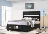 206361F Miranda 51-inch Wood Full Storage Panel Bed Black