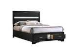 206361F Miranda 51-inch Wood Full Storage Panel Bed Black