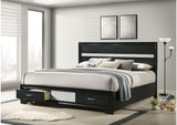 206361KE Miranda 51-inch Wood Eastern King Storage Panel Bed Black