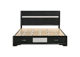 206361KE Miranda 51-inch Wood Eastern King Storage Panel Bed Black