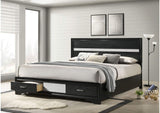 206361KW Miranda 51-inch Wood California King Storage Panel Bed Black