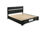 Miranda 51-inch Wood California King Storage Panel Bed Black