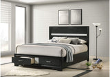 206361Q Miranda 51-inch Wood Queen Storage Panel Bed Black