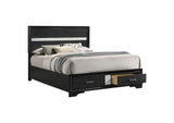 206361Q Miranda 51-inch Wood Queen Storage Panel Bed Black
