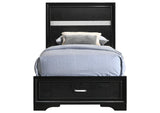206361T Miranda 51-inch Wood Twin Storage Panel Bed Black