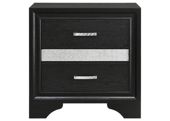 206362 Miranda 3-drawer Nightstand Bedside Table Black