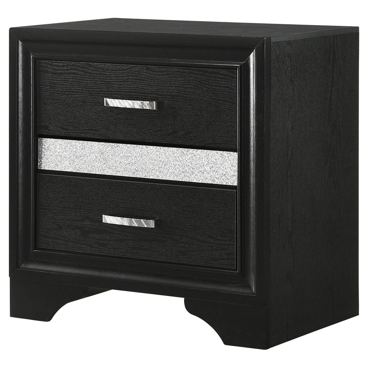 206362 Miranda 3-drawer Nightstand Bedside Table Black