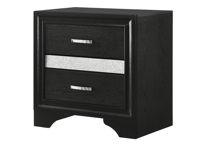 206362 Miranda 3-drawer Nightstand Bedside Table Black