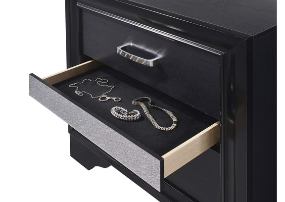 206362 Miranda 3-drawer Nightstand Bedside Table Black