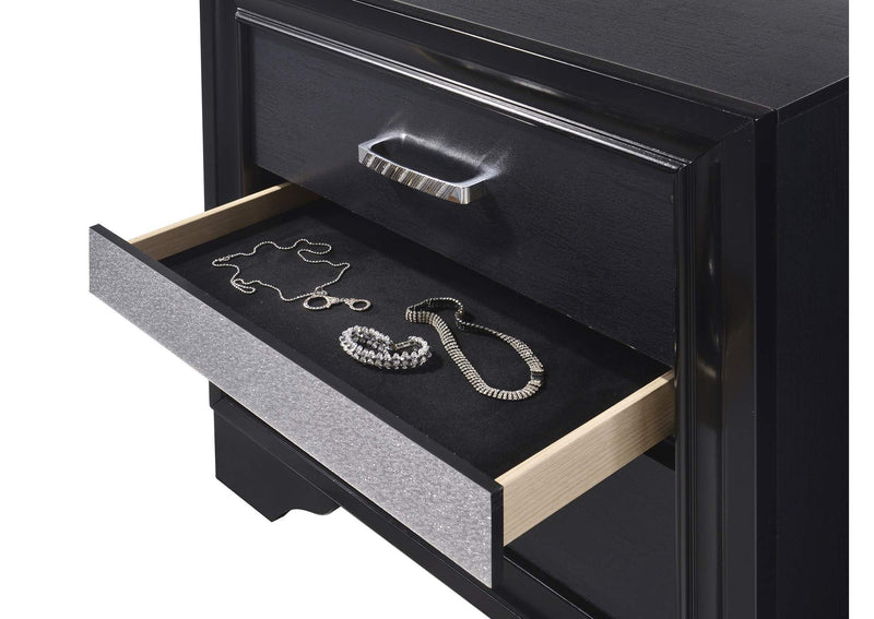 206362 Miranda 3-drawer Nightstand Bedside Table Black