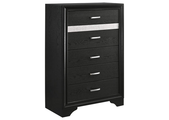 206365 Miranda 6-drawer Bedroom Chest Black