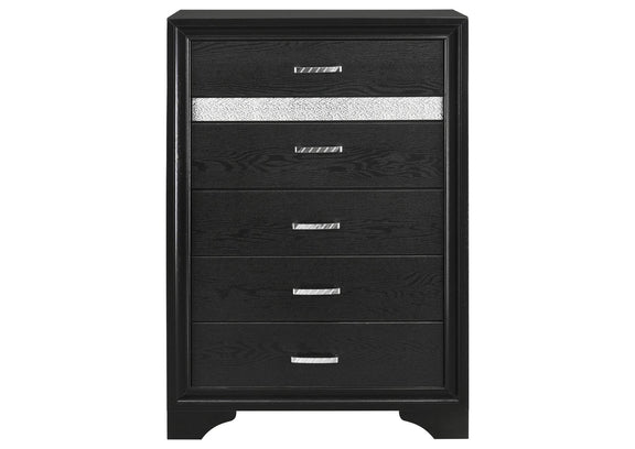 206365 Miranda 6-drawer Bedroom Chest Black