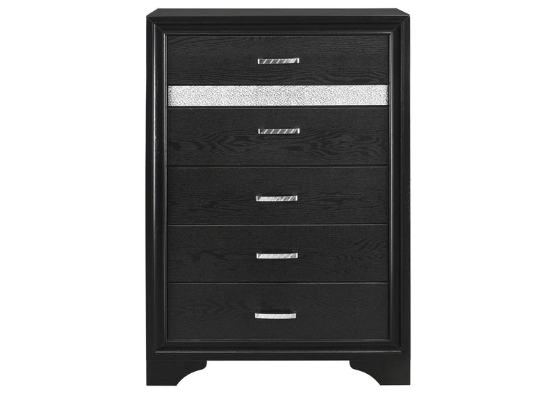 206365 Miranda 6-drawer Bedroom Chest Black
