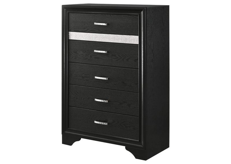 206365 Miranda 6-drawer Bedroom Chest Black