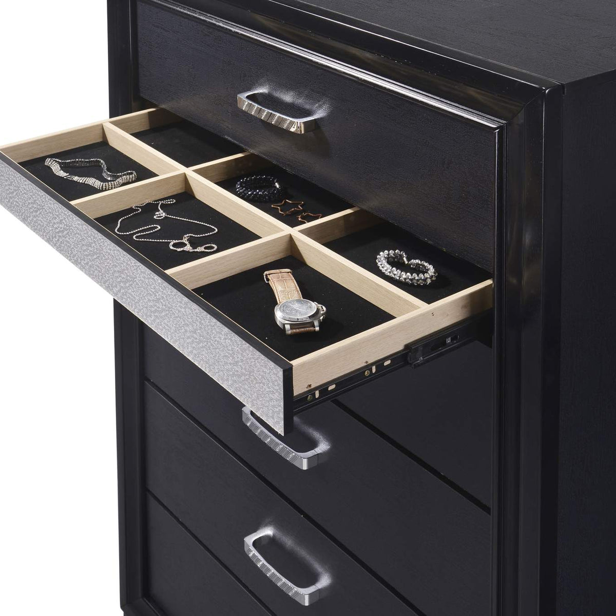 206365 Miranda 6-drawer Bedroom Chest Black
