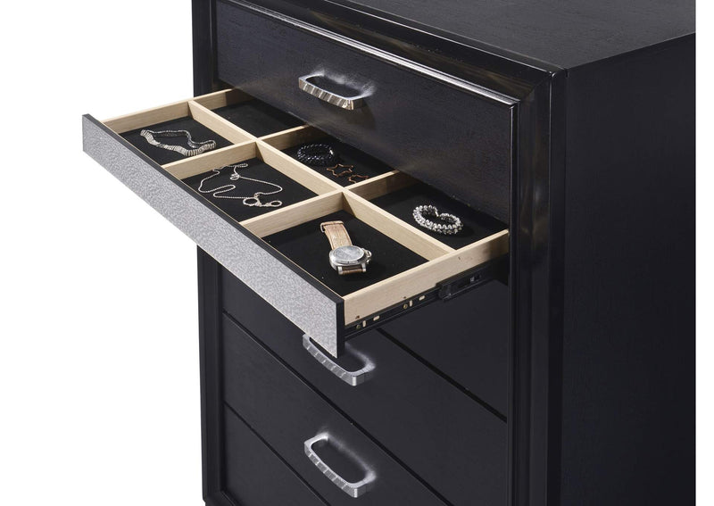 206365 Miranda 6-drawer Bedroom Chest Black