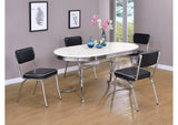 Retro 5-piece Oval Dining Table Set White and Black