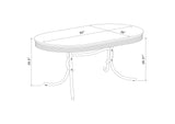 2065 Retro Oval 60-inch Wood Top Dining Table White and Chrome