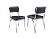 2066 Retro Upholstered Dining Side Chair Black (Set of 2)