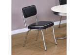 2066 Retro Upholstered Dining Side Chair Black (Set of 2)