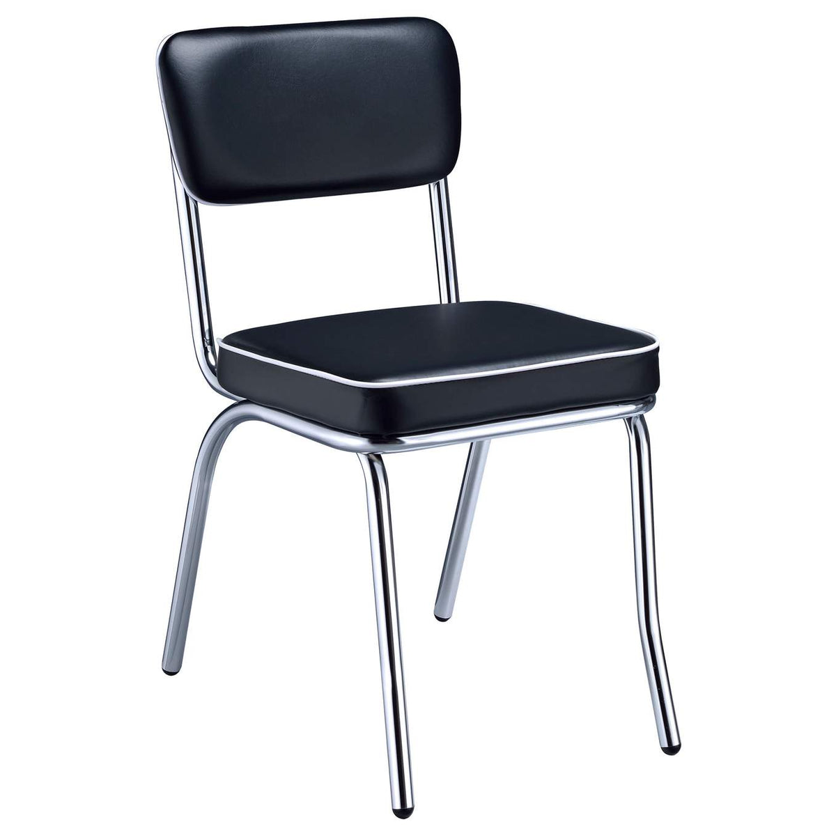 2066 Retro Upholstered Dining Side Chair Black (Set of 2)